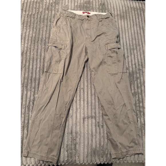 Chaps Other - Chaps Mens Khaki Tan Cotton Cargo Pants Straight Leg 32x32 Utility Workwear